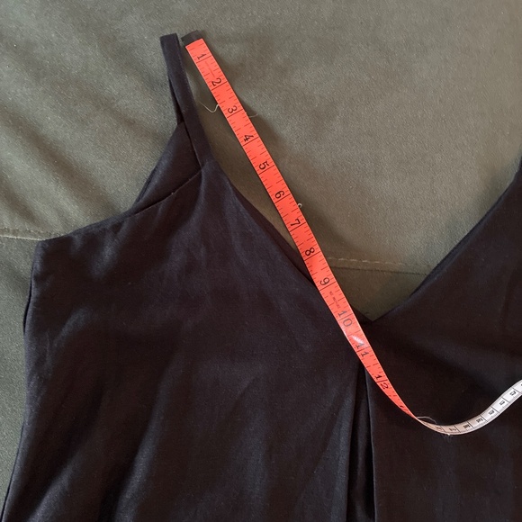 NWT Loft strappy vneck black linen midi dress 6P M - Picture 5 of 6